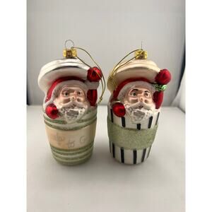 Santa Claus Christmas Ornaments Bundle of 2 New